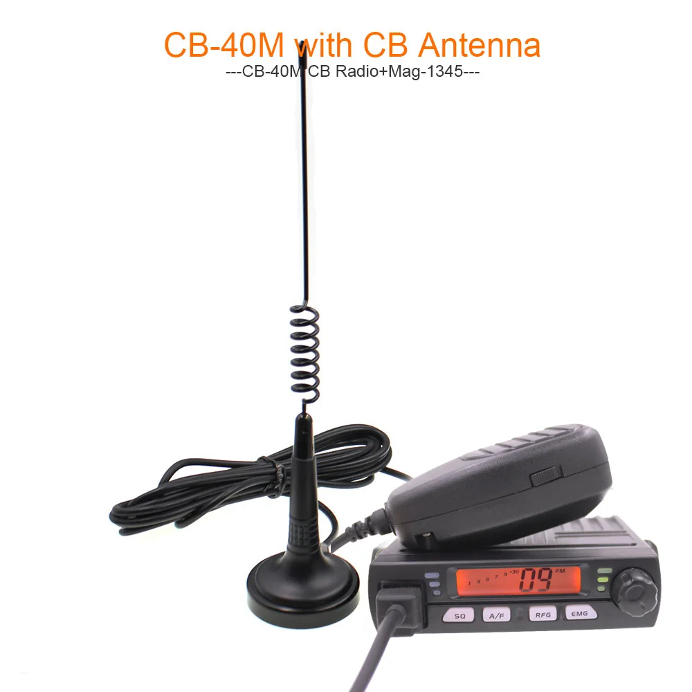 Orange - Antenna Ультра компактный AM FM Mini Mobie CB радио 25,615-30,105 MHz 4 W/8 W Любительская Автомобильная радиостанция CB-40M Citizen Band Радио AR-925 - Цвет: Orange - Antenna