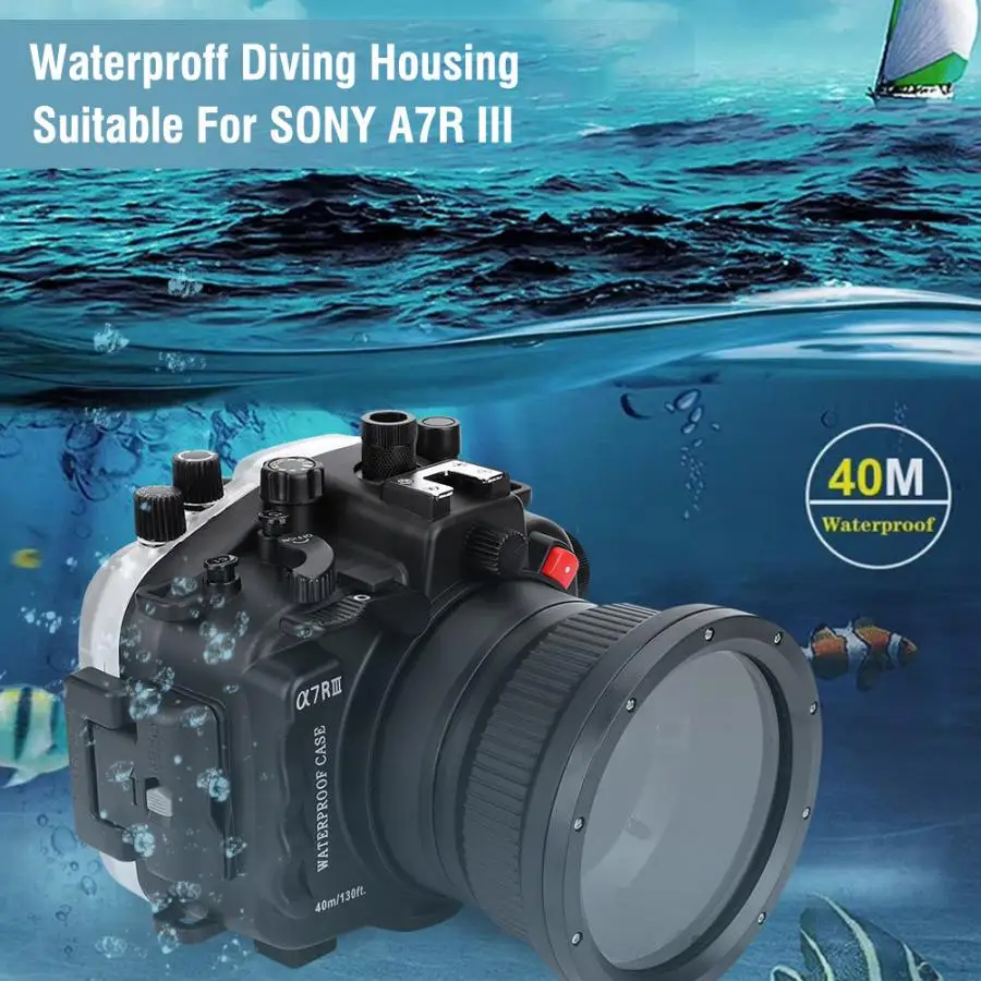 

40m Diving Waterproof Camera Housing Case Lens Protector Cover kit for SONY A7R III Housing Case Lens Protector Cover kit