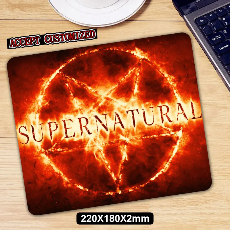 Логотип Supernatural настольная клавиатура Коврик для мыши игровой коврик для Мыши Компьютерный коврик для мыши - Цвет: 22x18cm
