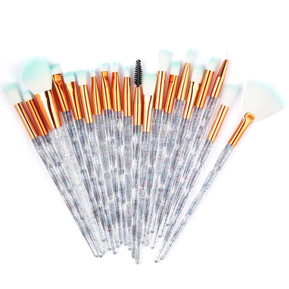 

10pcs/20pcs transparent flash drill makeup brush set soft and comfortable makeup tools