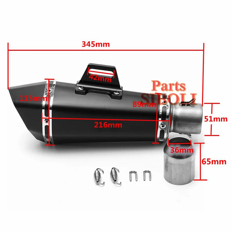 51 мм на входе универсальный мотоцикл для ak yoshimura выхлопной глушитель выхлопных газов для FZ1 R6 R15 R3 ZX6R ZX10 Z900 1000 K7 K8 ниндзя 650