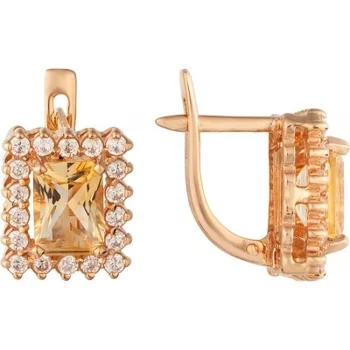 

Aloris earrings with citrine and cubic zirconia in red gold