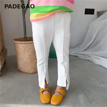 

Girls Pant Irregular Split Children Girl Flare Pants Cotton Black White Baby Girl Leggings Leisure Long Pants Children Clothes