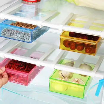 

Slide Kitchen Fridge Freezer Space Saver Organizer Storage Rack Shelf Drawer Useful storage rack with smart slide design. Drawer