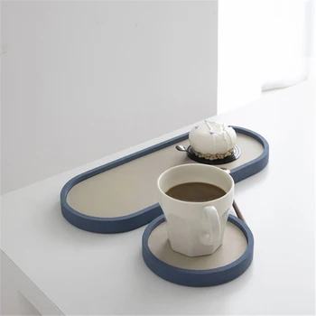 

Nordic Oval Wooden Jewelry Display Storage Tray Dessert Serving Tray Desktop Organizer Kitchen Dessert Snack Dish Storage Plate