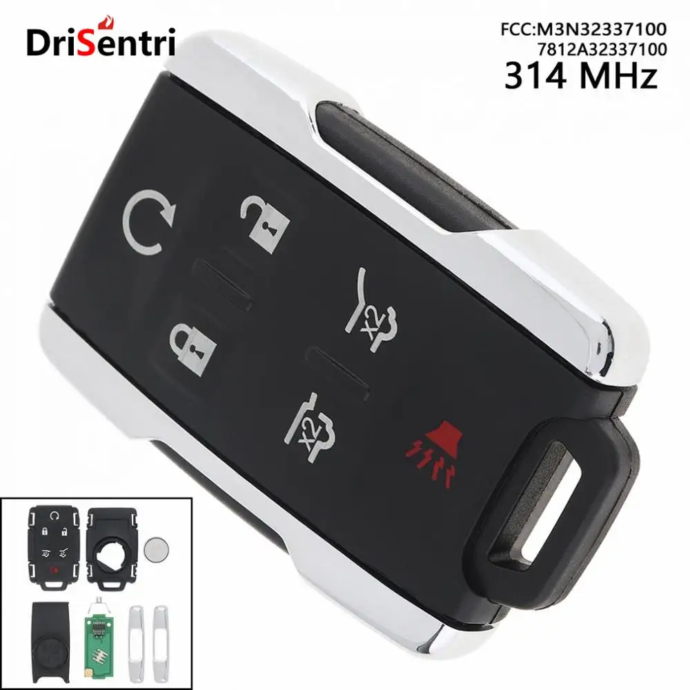 

314MHz 6 Buttons Keyless Remote Key Fob with ID46 Chip M3N32337100 / 7812A32337100 for Chevrolet no Battery