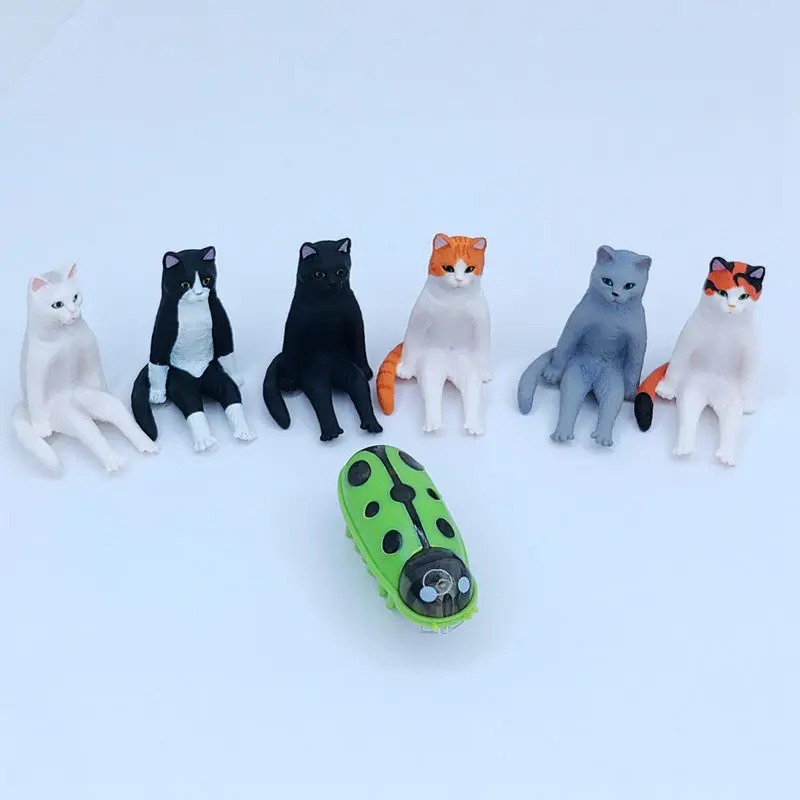 [MPK Store] Таракан и мышь на батарейках, игрушка для кошек, электронный таракан, забавная игрушка для кошек - Цвет: Green Ladybird