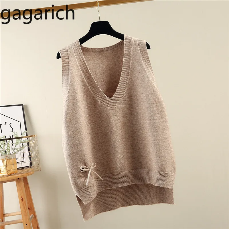 Женский жилет без рукавов Gagarich Однотонный Регулируемый с v-образным вырезом