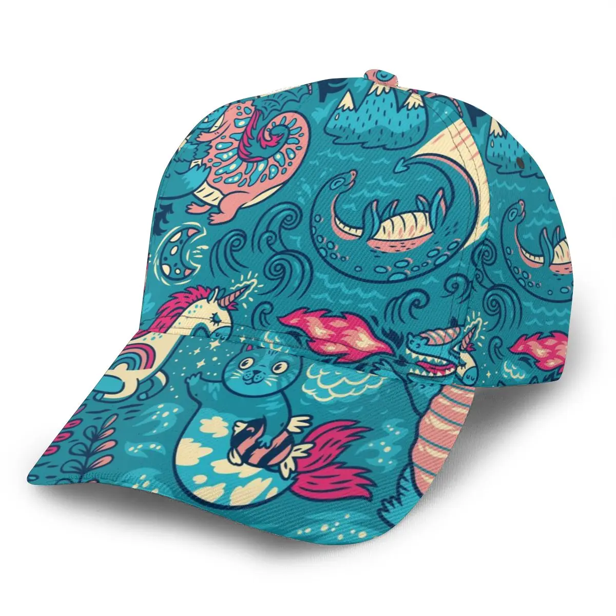 2020 New Baseball Cap Fishing Caps Men Outdoor Hunting Hat Hiking Fantastic Animals Yeti Dragon Unicorn Cat And Mermaid | Аксессуары для
