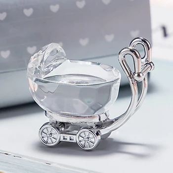 

New Creative Crystal Baby Carriage Newborn Birthday Gift Toys Kids Baby Shower Favors Furniture Toys