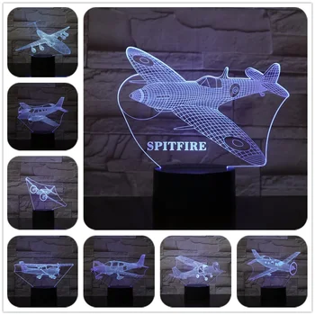 

Boeing airliner aircarft Transport plane 3D Lamp 7 Color Led Night Lamps For Kids Touch Led Usb Table Lampe Baby Nightlight