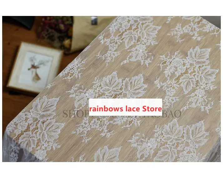 

2 meters thin quality New fashion white sparkling sequines on netting embroidery lace fabric for wedding dress lace fabric