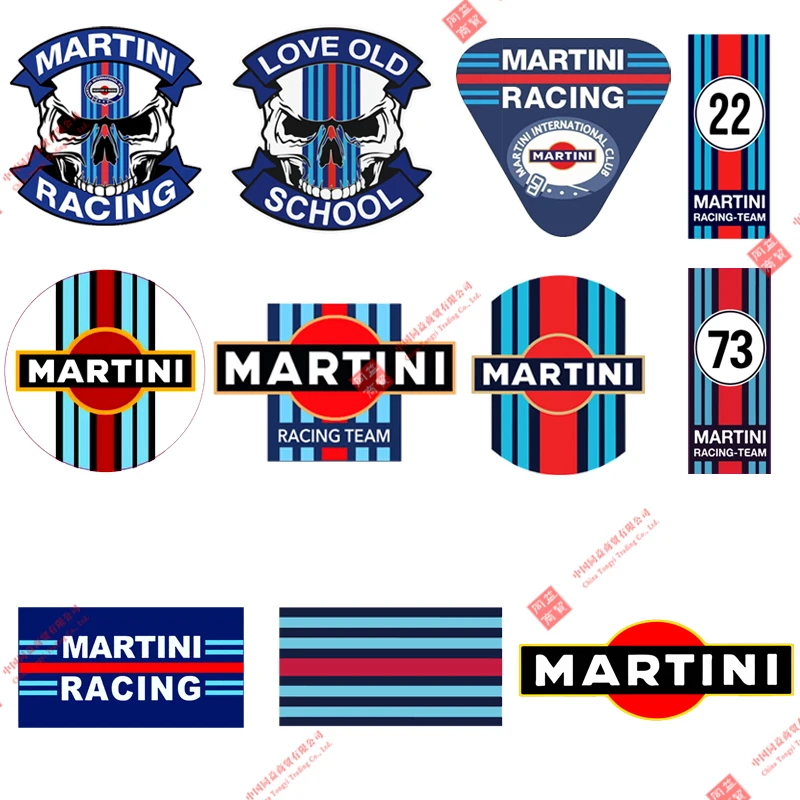 Creative Martini Sunscreen Signs Car Sticker Auto Motocross Racing Off-Road Laptop Trunk Helmet Adesivi In Pvc Decalcomania Decor