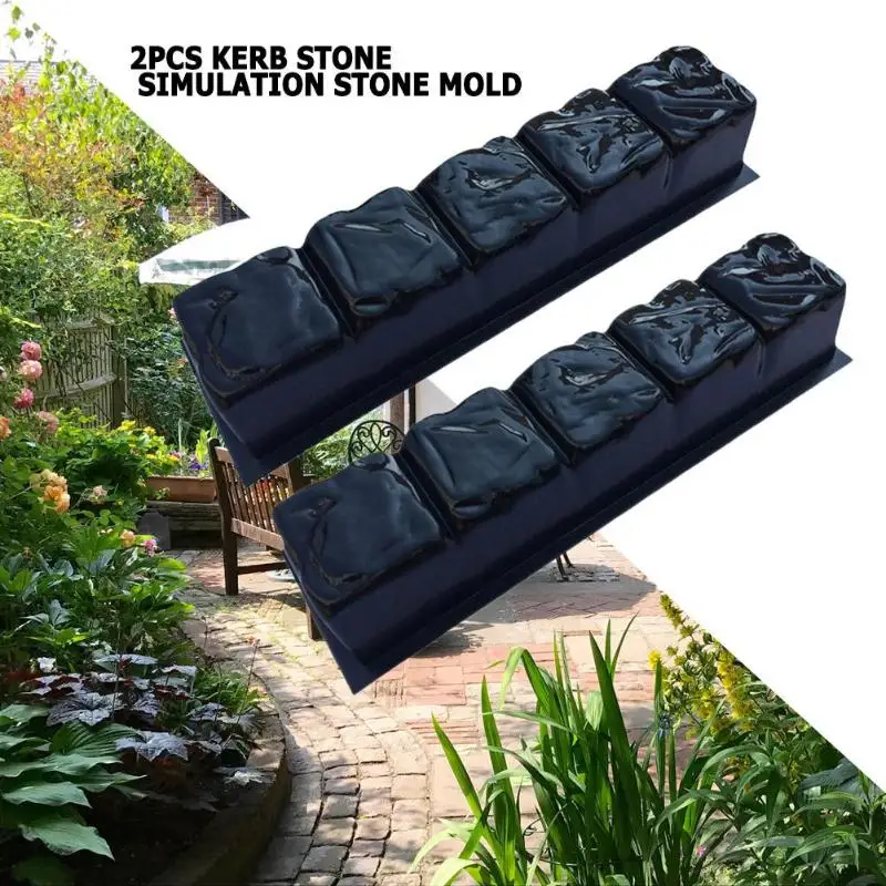 2PCS DIY Garden Path Tile Paving Mold Home Road Concrete Driveway Stone Path Mold Very Suitable For Trails Terraces 63*17*11.5CM