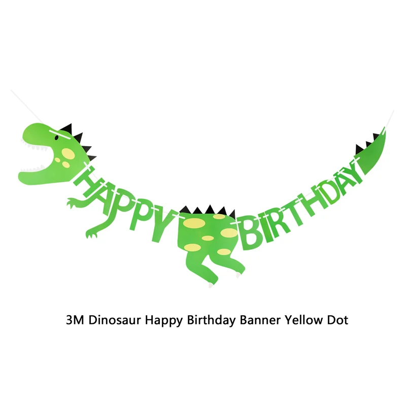 Динозавр вечерние воздушные шары День рождения украшения детский Душ Баннер Гавайская тропическая джунгли пляж тема вечерние принадлежности - Цвет: 3M-D-HB-yellow dot
