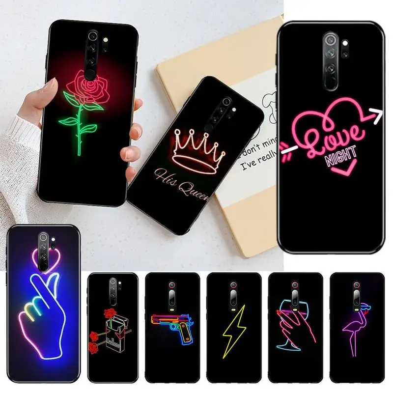 Флуоресцентная неоновая Роза HPCHCJHM фото на заказ мягкая фотография для Redmi Note 8 8A 8T
