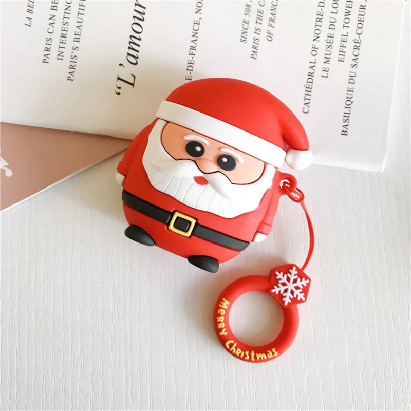 

Christmas For Apple AirPods Case Cute Cartoon Soft Silicone Bluetooth Wireless Anti-Drop Headset Cover Protection Earphone Case