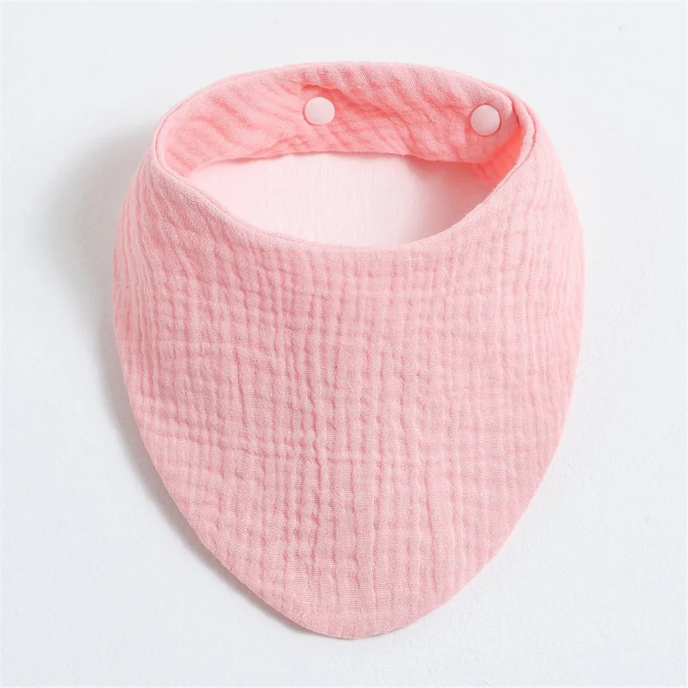 1pcs Gauze Cotton Baby Bibs Muslin Stuff Newborn Solid Color Absorb Soft Triangle Saliva Towel Toddler Baby Boys Bib Burp Cloth baby headband Baby Accessories