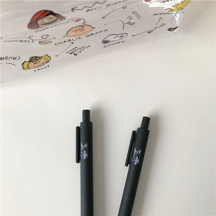 SIXONE 1 Pc Ins Peanut Cartoon Characters Signature Pen Neutral Roller Ball Pen Black Writing Gel Pen 0.5MM Student Stationery