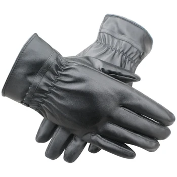 

Winter Thermal Lined Driving Smart Warm Soft Leather Gloves Button Fasten