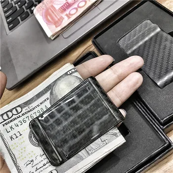 

3K Full Carbon Fiber Wallet Money Clip 100% Pure Carbon Fiber Aviation Material Ultra-thin Wallet Banknote Clip Simple Wallet