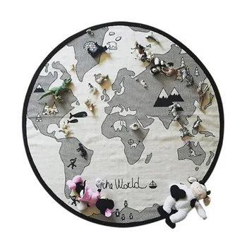 

Children Adventure Map Mode Play Mat Blanket Baby Game Crawling Carpet Mat Non-slip Floor Mat For Home Living Room Bedroom Decor