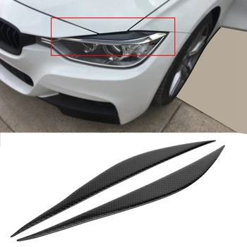

Carbon Fiber Headlight Eyelids Trim, Headlamp Eyebrow Cover Decoration Styling Sticker for Bmw 3 Series F30 320I 325I 316I