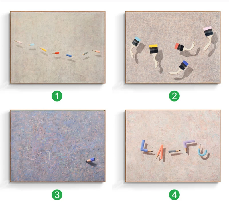 

Colorful Pencils Brushes Posters And Prints Modern Creative Home Decoration Art Canvas Painting Aesthetic Wall Pictures For Room