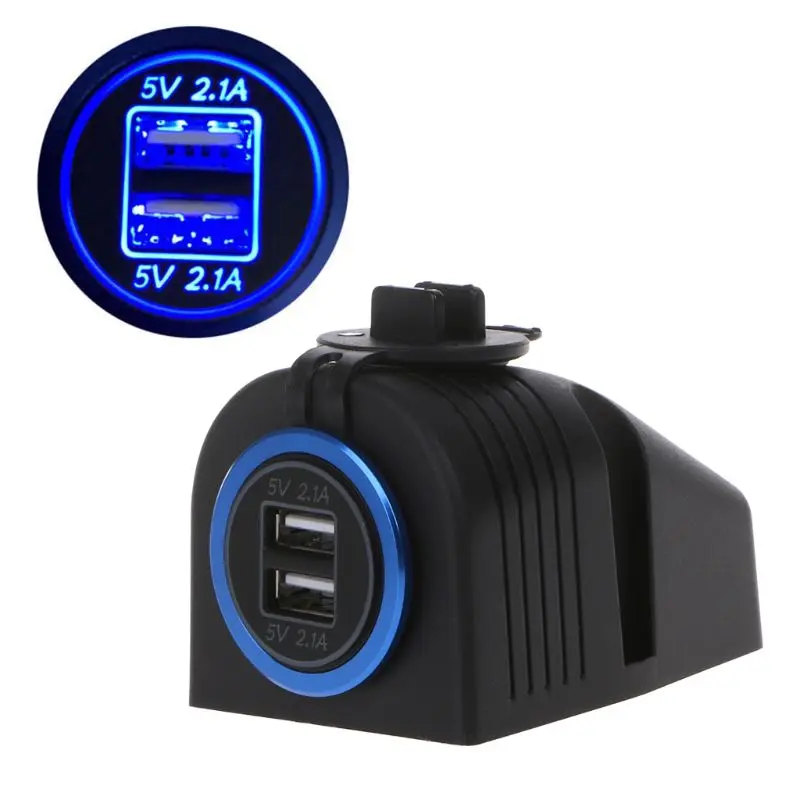 12V 24V до 5V 2.1A двойной зарядное устройство USB Мощность адаптер Закрытая основа для автомобилей Грузовик Мотоцикл отражатели ATV для смартфона gps планшет