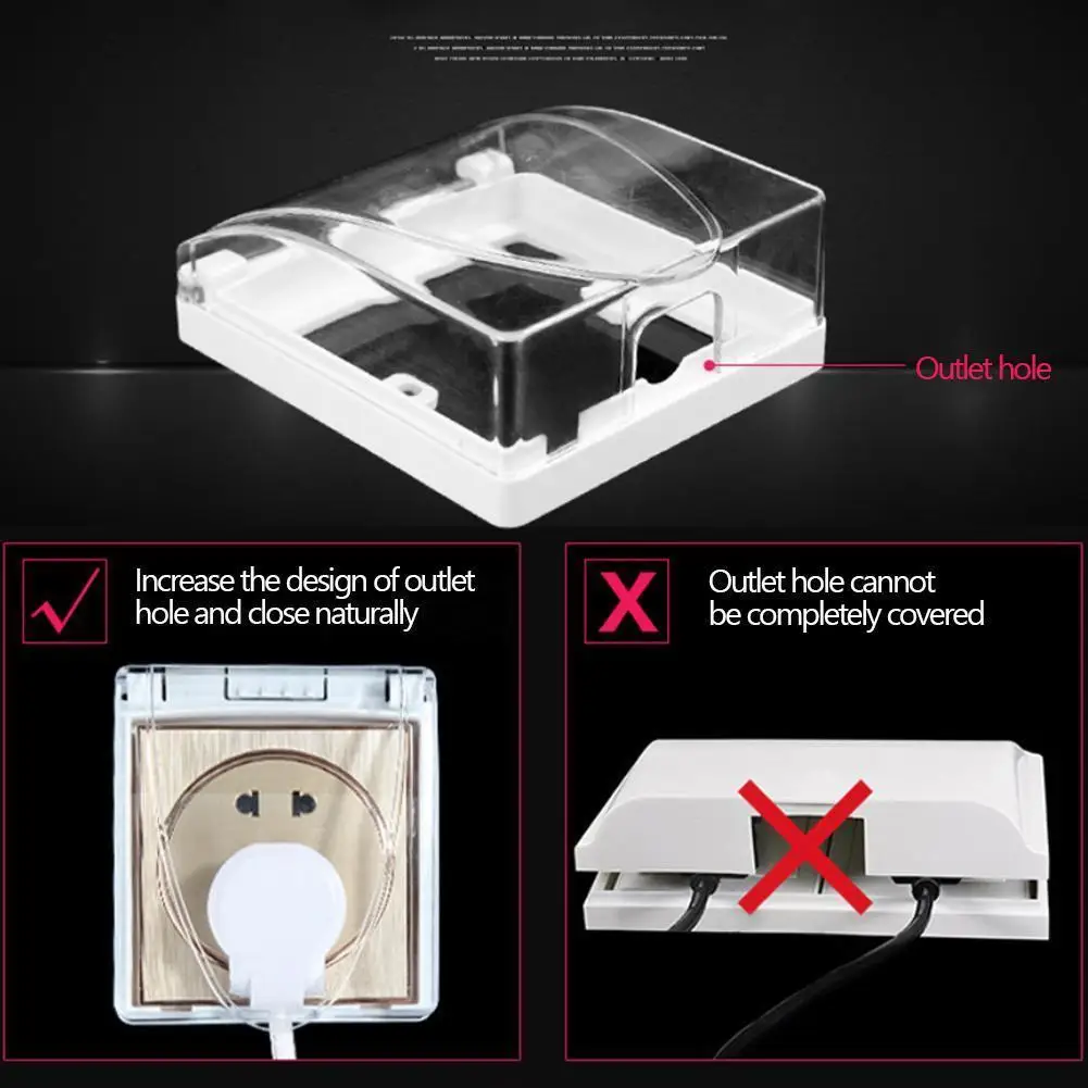 Plastic Wall Switch Waterproof Cover Box Wall Light Panel Socket Doorbell Flip Cover Clear Bathroom Kitchen High Qulaity