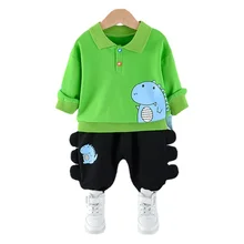 Children Cartoon Clothes New Spring Autumn Baby Boy Girls T Shirt Pants 2Pcs/sets Kids Toddler Casual Clothing Infant Sportswear
