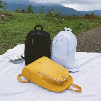 

Unisex Canvas Minimalist Style Large Capacity Backpack Student Travel Outdoor Couple Bag Casual Simple Collage Shoulder Bags2020