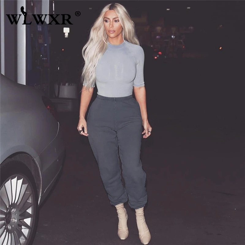 

WLWXR Streetwear Black Causal Pants Women Joggers Harem High Waist Sweat Pants Female Autumn Winter Ladies Trousers Loose Pants