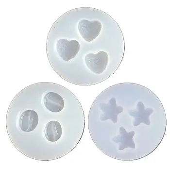 

3Pcs Soft Sugar Love Star Heart Pendant Mold Coffee Bean Gummy Candy Resin Mold