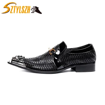 

Luxury Brand Oxford Shoes For Men Office Shoes Patent Leather Business Dress Shoes Men Flats Zapatos Hombre Black Derby Shoes