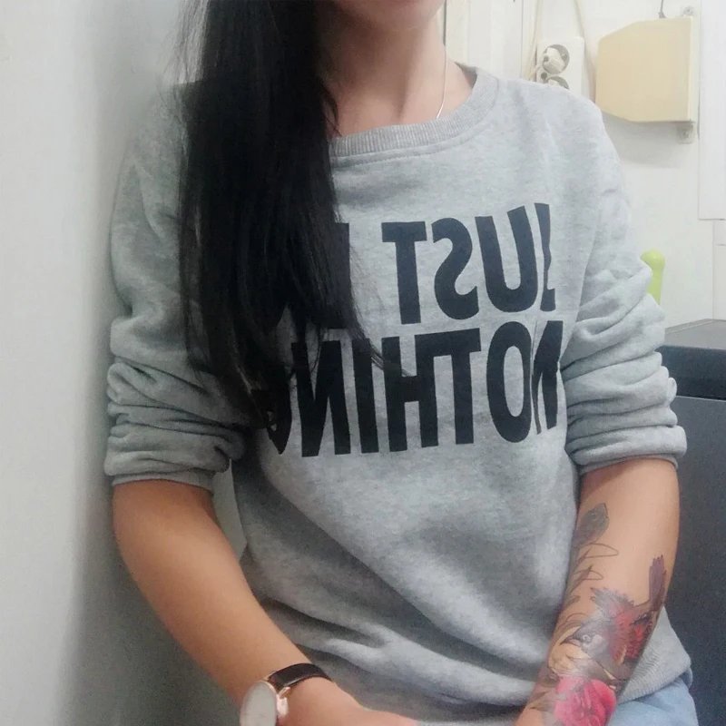 Just Do Nothing sudaderas mujer модная женская Повседневная Толстовка с длинным рукавом, джемпер, пуловер, толстовка, топы, рубашки, толстовки для женщин