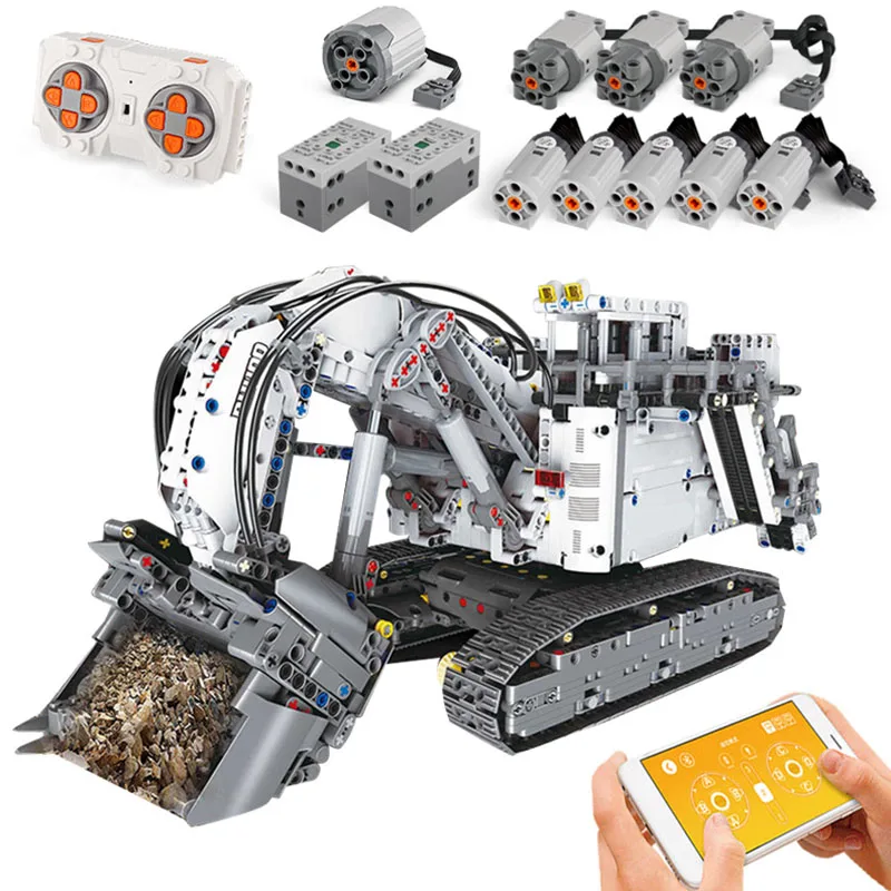 

Liebherrsed legoinglys Technic series Excavator R9800 Motor Power Mobile Crane Mk II Car Model Building Blocks Bricks 42100