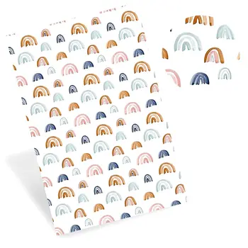 

IBOWS Faux Synthetic Leather Sheet Cute Cartoon Rainbow Pattern Printed Leather Fabric For DIY bag craft handmade 22*30cm/pc