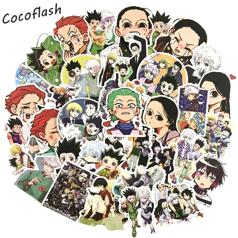 10/50 Pcs/set HUNTER X HUNTER Anime Waterproof Sticker For Surfboard Skateboard Laptop Luggage Bicycle Mobile Phone Diy Toy B