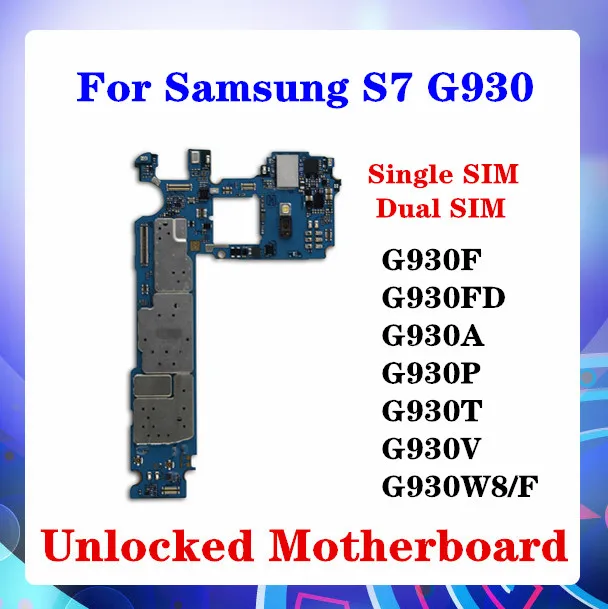 Для Samsung S7 G930 материнская плата G930F G930A G930P G930T G930V G930W8/F G930FD Одиночная/двойная SIM ОС Android с чипом|Антенны для