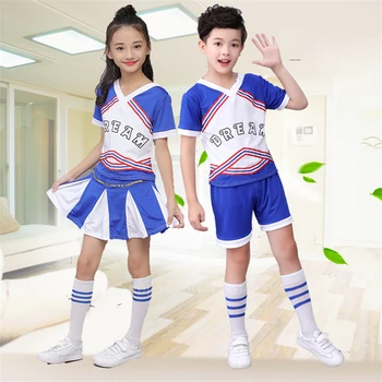 

Children Cheerleading Costumes Kid Girls Sport Competition School Team Uniforms Ballroom Party Stage Performance Clothing Outfit
