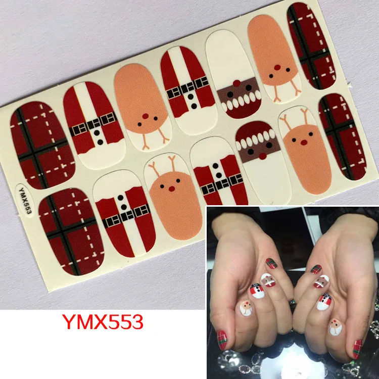 Lamemoria14tips/Christmas Nail Sticker Autumn and Winter Classic Nail Snowflake Self-adhesive 3D Hot Press Nail Sticker Lamemoria14tips/Christmas Nail Sticker Autumn and Winter Classic Nail Snowflake Self-adhesive 3D Hot Press Nail Sticker