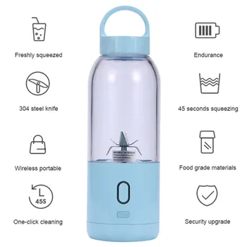 

500ml Mini USB Rechargeable Juice Cup Blender And Smoothie Juice Blender (with six blades) Durable