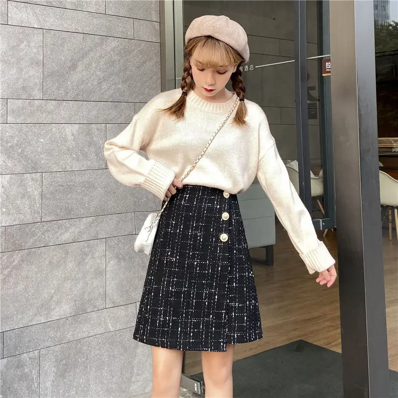 High-waisted Skirt With Side Slit Long Skirt Women Elegant Skirts Womens 2021 Vintage Harajuku Fashion Clothing Skort for Women tennis skirt outfits