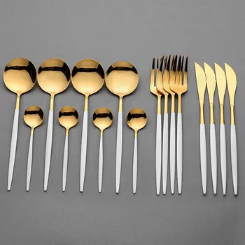 

Stainless Steel Cutlery Forks Knives Spoons Tableware for Restaurant Eco-Friendly Golden Dinner Set Cutlery Knives Forks Spoons