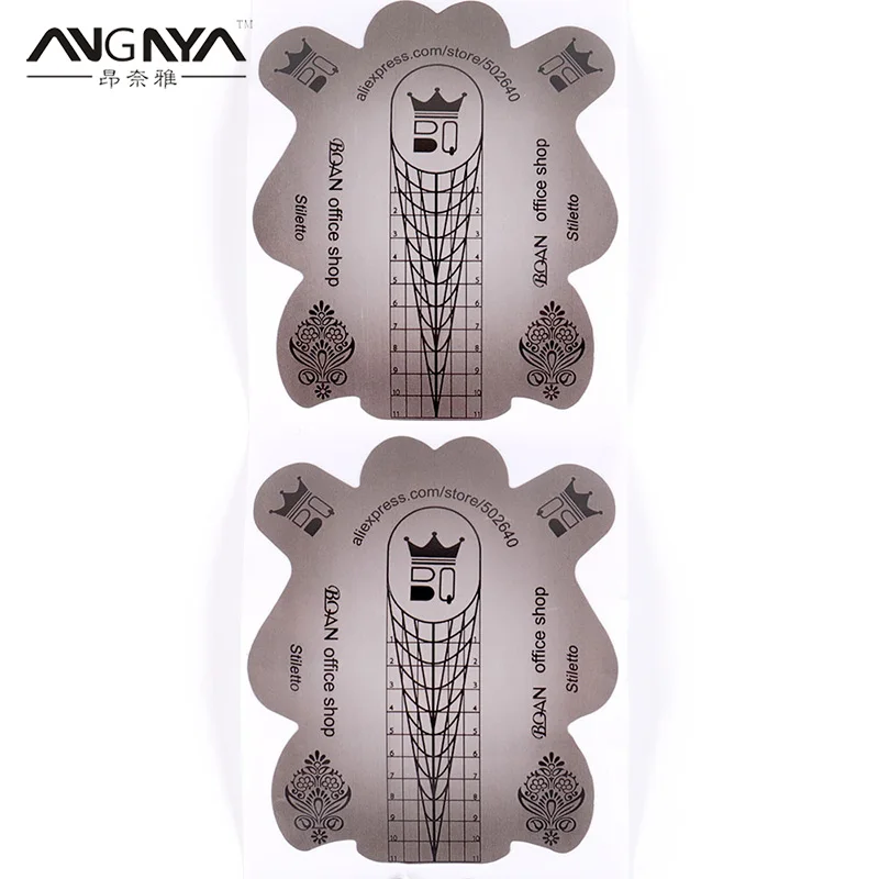 100pcs ANGNYA 50/100 шт Профессиональный французский ногтей Советы акриловые наконечник(гель-Маникюр) Стикеры расширение Curl форма для лак для ногтей руководство A111 - Цвет: 100pcs
