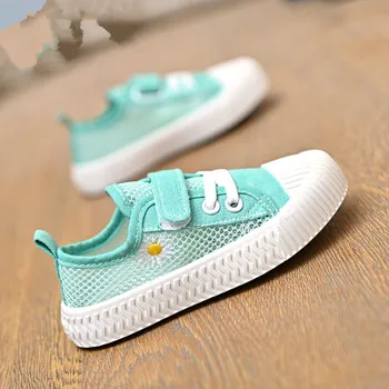 

JY Children Girls Board Shoes Canvas Mesh Flowers Casual Flat 24-36 2Kinds 3Colors P01