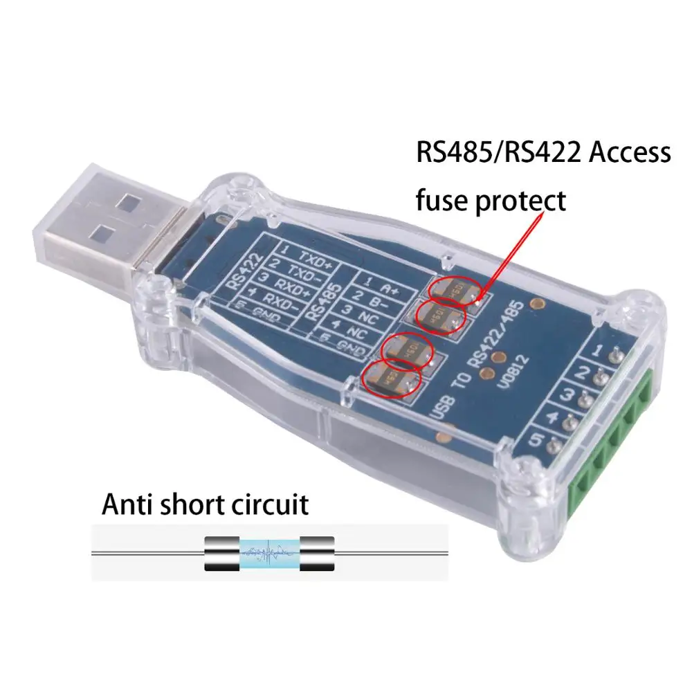 USB-RS485 RS422 직렬 어댑터, FTDI 칩 6 핀 터미널 블록 컨버터, WinXP Win 7 Win8 Win10 Mac 안드로이드 지원