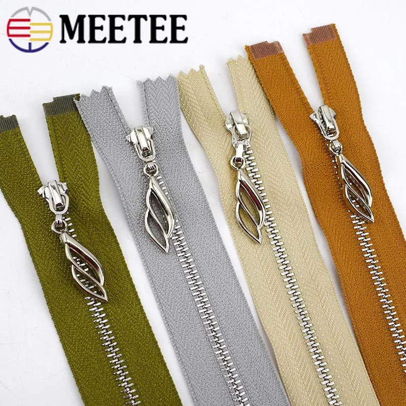 Meetee 5 шт. 20 см закрытые 40/70 см открывающиеся 3# Металлические молнии Авто замок съемники листьев декор молния DIY сумки куртка Швейные аксессуары