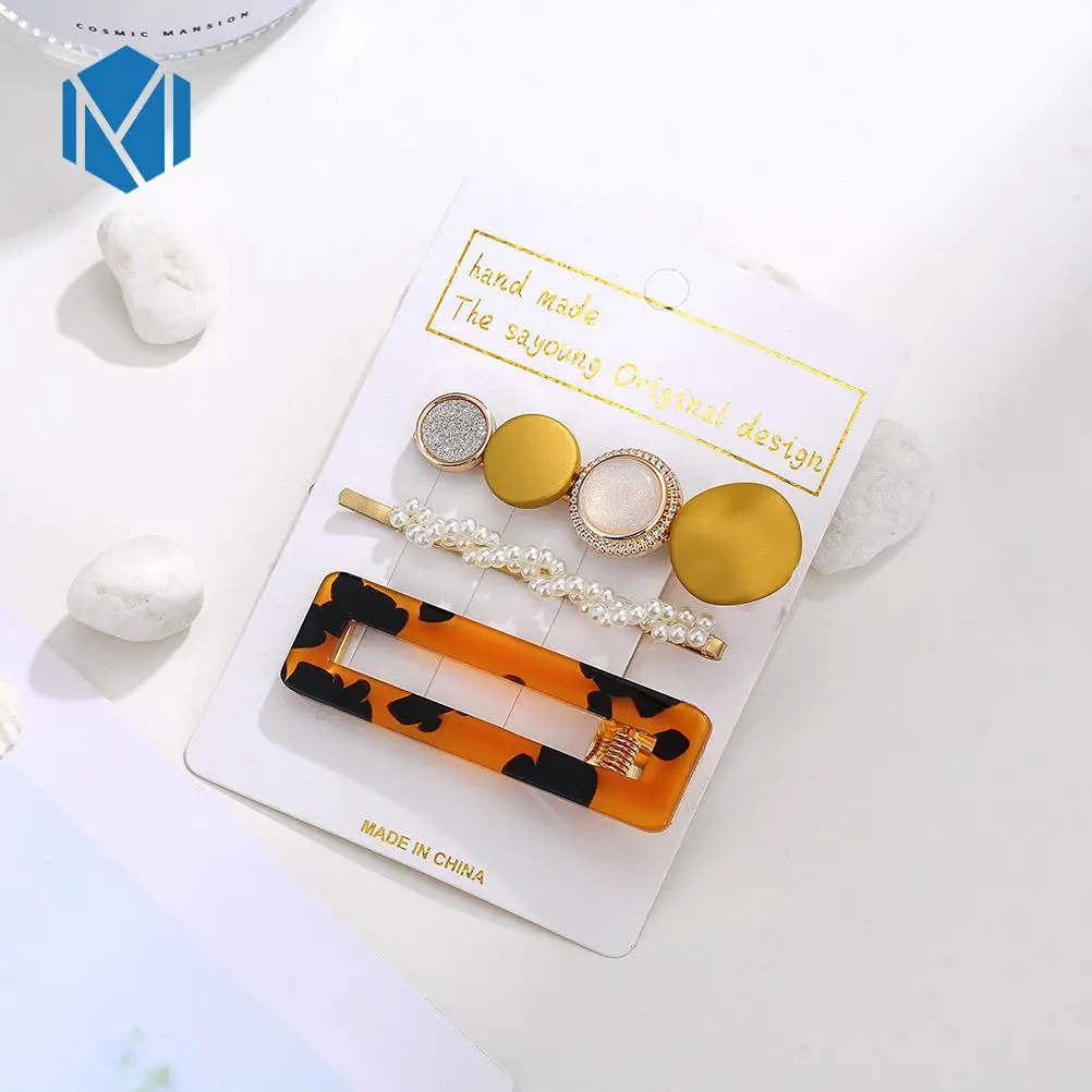 three pieces G2 Модные заколки для волос для женщин, модные милые заколки для девочек, простые заколки в Корейском стиле, сплав, ВВ, ручная работа, INS, аксессуары для волос - Цвет: three pieces G2